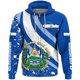 thumbnail image 2 of Nueva sudadera con capucha unisex de gran tamaño con estampado 3D de la bandera del emblema de El Salvador, con cremallera, ropa de calle informal, 2 of 4