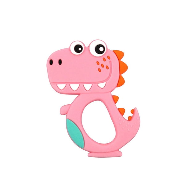 dinosaurio juguetes de dentición juguetes de mordedor de bebé con soporte de clip de chupete mordedor juguetes de mordedor molar sin BPA | Los mejores regalos para baby shower oso de fresa Hogar