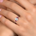 thumbnail image 4 of Gem Stone King 925 Sterling Silver Sky Blue Aquamarine and Pink Tourmaline Engagement Ring for Women | 1.05 Cttw | Oval 7X5MM | Gemstone March Birthstone | Size 7, 4 of 6