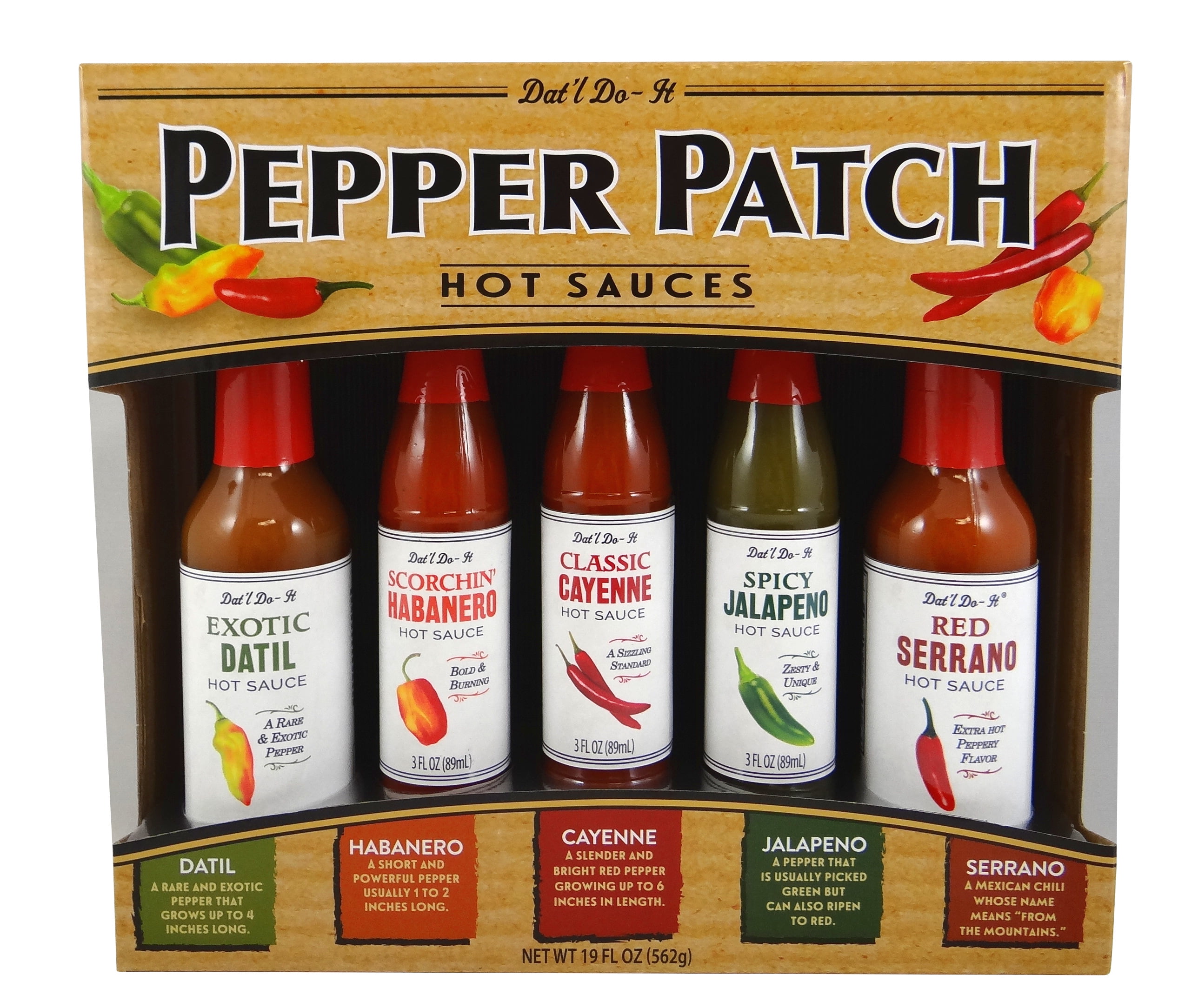 Dat'l Do-It Pepper Patch Hot Sauces, 19 fl. oz.