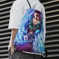 thumbnail image 5 of Demon Slayer Drawstring Backpacks Gym Athlete Bag Draw String Bags for Sports, Travel, Swimming, Beach, 5 of 8