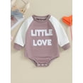thumbnail image 2 of Bagilaanoe Newborn Baby Girl Boy Oversized Romper Sweatshirt Long Sleeve Bodysuits Letter Embroidery Pullover 3M 6M 12M 18M Infant Casual Tee Tops, 2 of 9