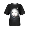 thumbnail image 4 of YDLCAFD T-Shirt Femme Mode Décontractée Imprimé Chiot Mignon Col Rond Manches Courtes T-Shirt Haut, 4 of 5