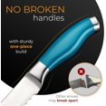 thumbnail image 3 of Orblue Serrated Bread Knife with 10-inch Upgraded Stainless Steel Razor Sharp Wavy Edge Width - Bread Cutter Ideal for Slicing Homemade Bagels and Cake, Blue, 3 of 7