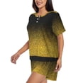 thumbnail image 2 of Fotbe Gold Glitter Gradient Print Pajama Set for Women 2 Piece Loungewear Short Sleeve Tops and Shorts Set Soft Sleepwear-X-Large, 2 of 7
