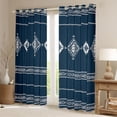 thumbnail image 2 of Castle Fairy Bohemian Aztec Black Out Curtains,Blue White Curtains Pack of 2 (42x63 Each), 2 of 6