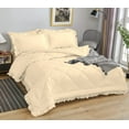 thumbnail image 4 of DNG Creations 5 Piece Ruffle Diamond Comforter All Season 550 GSM California King Size - 800 Threads Count, 100% Egyptian Cotton Solid Ivory Colour, 4 of 7