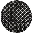 thumbnail image 2 of Safavieh Dhurries Brad Geometric Area Rug, Black/Ivory, 8' x 8' Round, 2 of 10