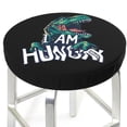 thumbnail image 3 of Lsque Hungry Tyrannosaurus Round Bar chair cushion covers Velvet Fabric Premium Comfort Protects from Scratches and Stains for 14-17 Inch Chair- 13 inch, 3 of 7