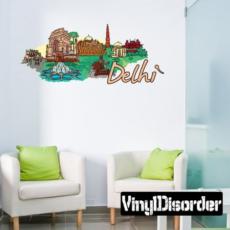 Famous City Delhi Wall Decal - Vinyl Car Sticker - Uscolor050 - 25