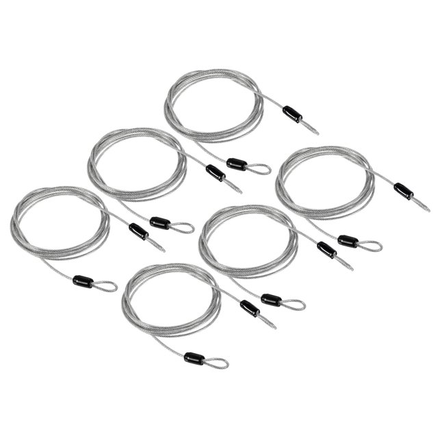 Uxcell Security Cable Coated Luggage Lock Wire Rope with Loop Clear 6.5ft