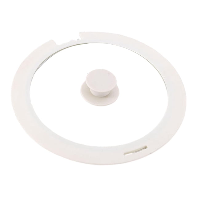 Tapa de silicona, cubierta superior de vidrio, accesorios de cocina, cubierta de vidrio, tapa de sartén de repuesto de silicona, sartén de Blanco L