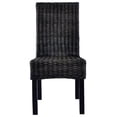 thumbnail image 2 of vidaXL Dining Chairs 6 pcs Black Kubu Rattan and Mango Wood, 2 of 5