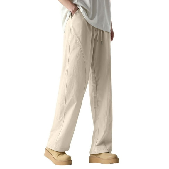 Hifoo Men Pants Lightweight And Breathable Casual Outdoor Wear With Efficient Design For Hiking And Daily Use Trousers Trendy Solid Color Slacks