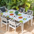 thumbnail image 2 of Blue Balls Table Cloths for 3 Foot Rectangle Tables, Baseball Tennis Basketball Football Patio Waterproof Elastic Fitted Tablecloths, Washable Rectangular Table Cover for Camping, 2 of 8