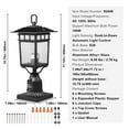 thumbnail image 6 of KFFKFF Outdoor Post Light Set of 2, 15.75 inches, Weather-Resistant Lamp Post Light with 3.5 inches Pier Mount Base and Glass Shade, Resilient to Lightning, Ideal for Patio, Garden, and Pathway, 6 of 9