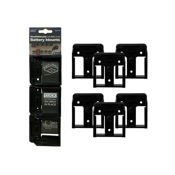 Stealthmounts Battery Mount Bosch 18V Black 6 Pack