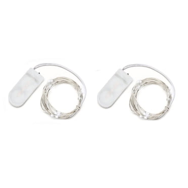 2-Pack Mini Fairy String Lights 20 LED,Cool White,7' ft/2m