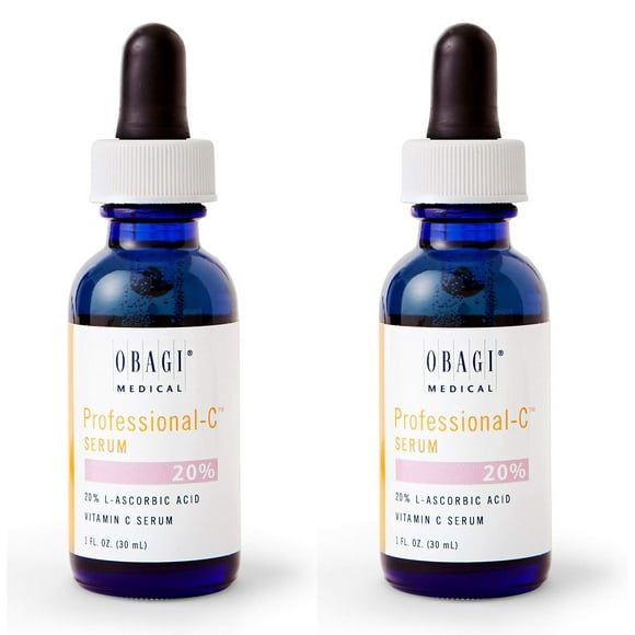 Obagi Professional C Serum 20%, Vitamin C Facial Serum with Concentrated 20% L Ascorbic Acid for Normal to Oily Skin, 1.0 Fl Oz Pack of 2