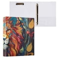 thumbnail image 3 of Lion Leaves Colorful 3 Ring Binders 1.5 inch Hardcover File Folders with Interior Pockets A4 Size Organizer for School Office Hospital Set of 2, 3 of 8