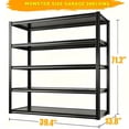 thumbnail image 5 of Heavy Duty 5-Tier Adjustable Metal Shelving Unit, 2500 LBS Total Capacity, Powder-Coated Storage Rack, Utility Shelf for Garage, Basement, Warehouse, Kitchen & Dorm, 5 of 13