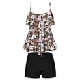thumbnail image 4 of Traje de Baño de Cintura Alta para las Mujeres de Gran Tamaño sin Espalda Conservador Tankini Set, Traje de Baño de Bloqueo de Color de Nylon con Correas Ajustables para Piscina, Playa Y Verano, 4 of 4