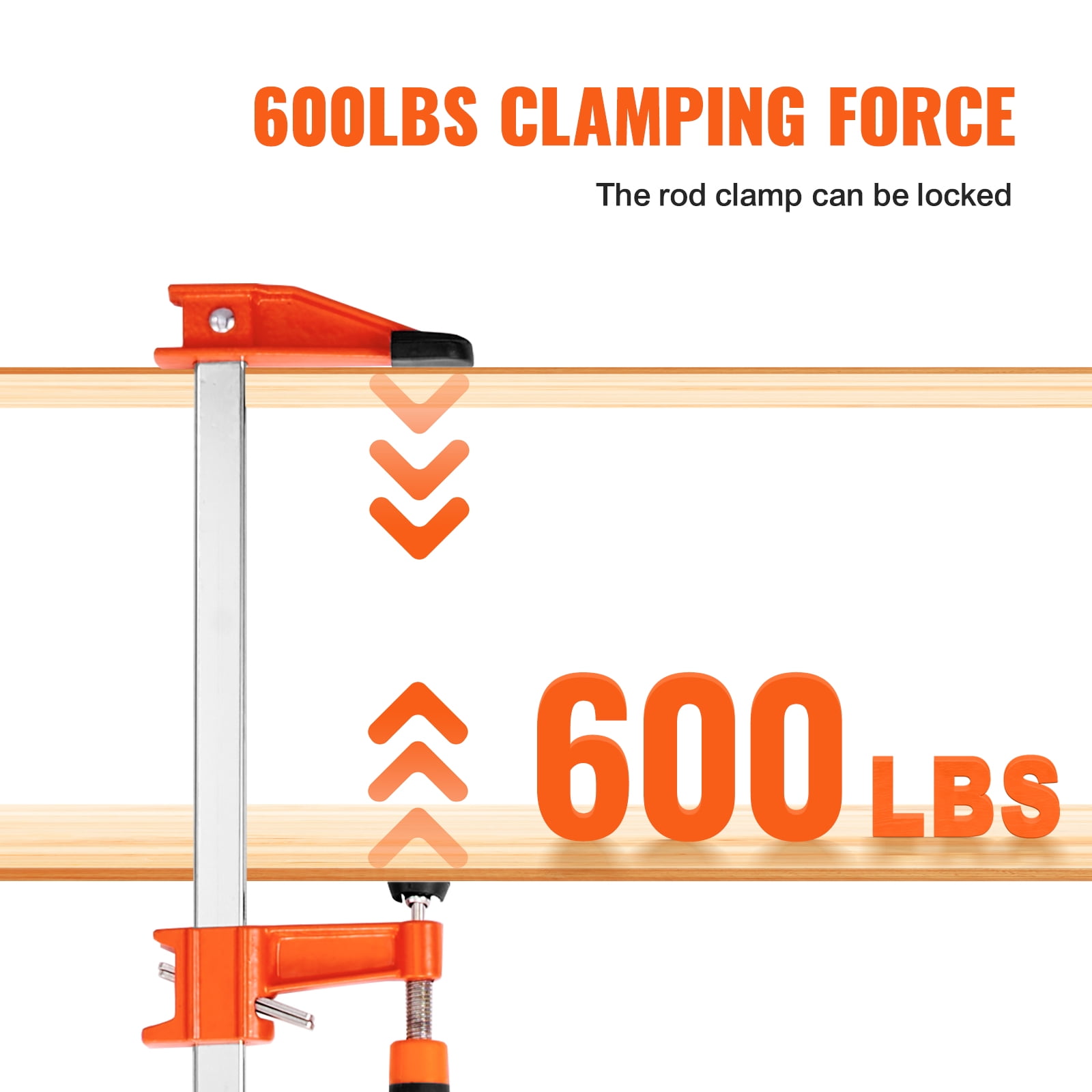 KFFKFF 36-Inch Bar Clamps for Woodworking, 2-Pack, Quick-Release F Clamps with 600 lbs Load Capacity, 2.5-Inch Throat Depth, Durable Cast Iron and Carbon Steel Construction, Ideal for Wood Projects
