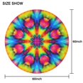 thumbnail image 6 of Tie Dye Vivid Petal Mandala Pattern Round Tablecloth 60"x60",Wrinkle Wipeable Table Cloth for Kitchen Dining Room Picnic Patio Party, 6 of 6
