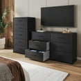 thumbnail image 3 of Techni Home 6-Drawer Dresser with Large Fabric Drawers, Black, 3 of 11