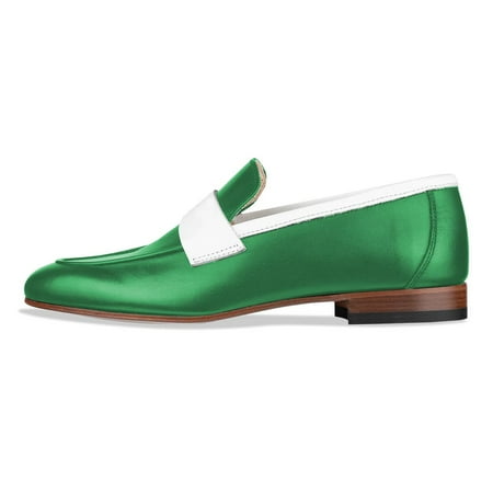YDN Women Business Strap Loafers Round Closed Toe Slip On Flats Pumps Block Low Heels Office Daily Dressy Shoes Size 5.5 Green