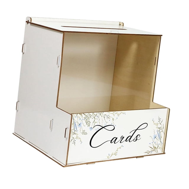 Caja de Tarjetas de Boda de Madera con Ranura Especial y Soporte para Flores Decorativas Organizador de Tarjetas y Dinero Duradero Adecuado para