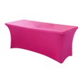 thumbnail image 1 of ¡Liquidación de manteles! Mantel Leott de 1,8 m, ajustable, rectangular, fucsia, elástico, de licra, para decoración de bodas, fiestas y ferias comerciales. 1 mantel elástico de poliéster, color rosa, 1 of 4