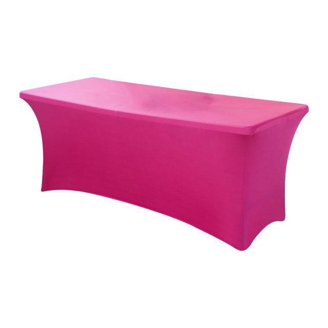 ¡Liquidación de manteles! Mantel Leott de 1,8 m, ajustable, rectangular, fucsia, elástico, de licra, para decoración de bodas, fiestas y ferias comerciales. 1 mantel elástico de poliéster, color rosa