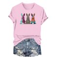 thumbnail image 4 of Mujeres Manga Corta de Verano Tops Día de San Valentín Impreso Cuello Redondo, Camisa de Moda Casual Blusa, 4 of 6