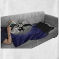 thumbnail image 6 of Horse Soft Flannel Fleece Blanket, Silhouette of Rampant Horse and Long Curly Haired Girl on Giant Fullmoon, Cozy Plush for Indoor and Outdoor Use, 50" x 60", Navy Blue and Charcoal, by Ambesonne, 6 of 6