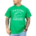 thumbnail image 4 of I'm In To Fitness T-Shirt for Men Funny Fit'Ness Taco In Mah Mouth Graphic Tee Vintage Green shirt Adult 2XL, 4 of 5