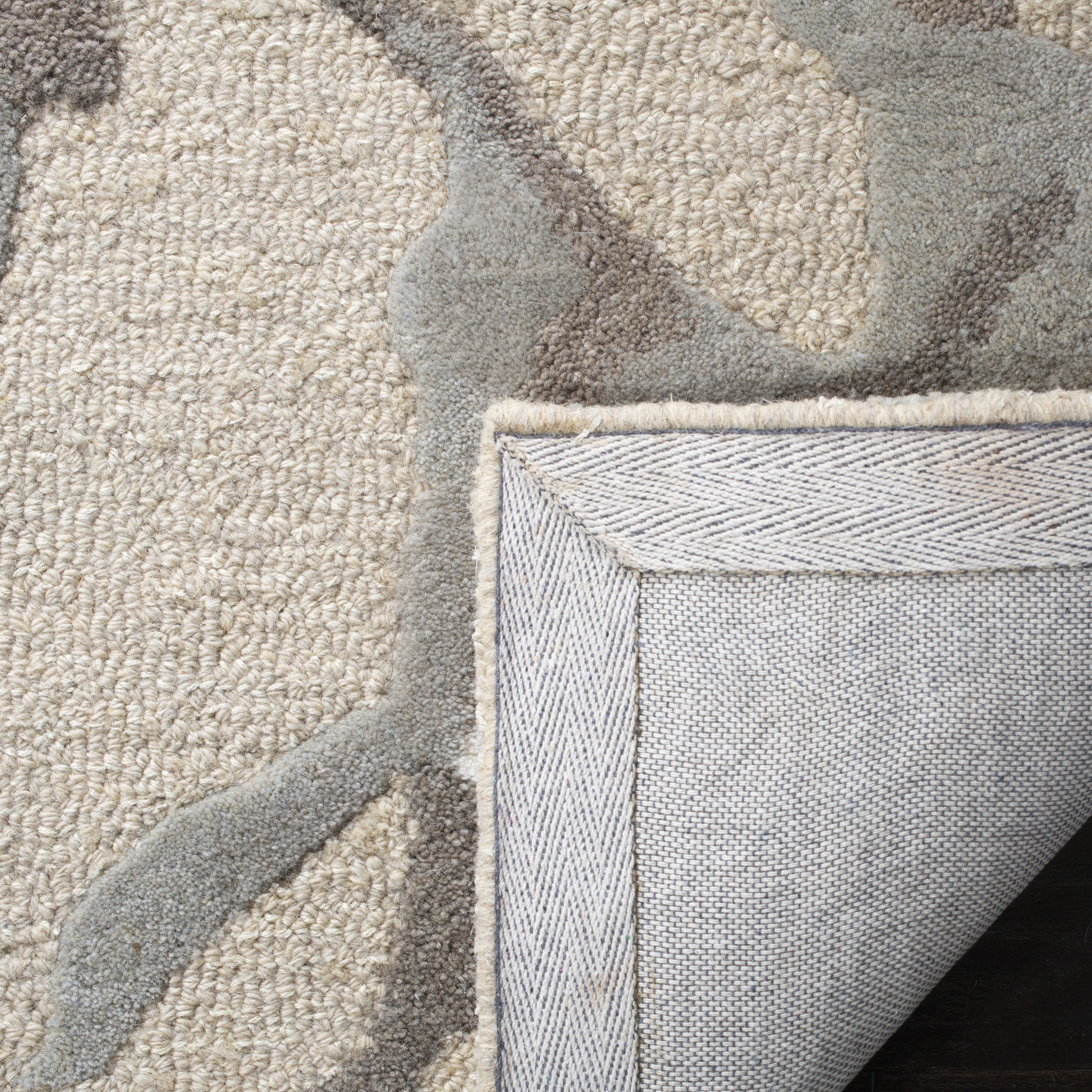 SAFAVIEH Martha Stewart Rose Chintz Floral Wool Area Rug, Bedford Grey, 4' x 4' Round