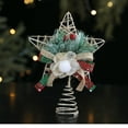 thumbnail image 6 of Star Christmas Tree Topper, Glitter Hollow Star Tree Topper with Red Berry and Pine Needle, Christmas Treetop Decoration, Farmhouse Christmas Tree Topper, 5 Point Star Ornament for Home Decor, 6 of 6