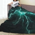 thumbnail image 6 of Pofeuu Green Lightning Flash Print Ultra-Soft Micro Fleece Blanket,for Bed Or Sofa,All Season Throw Blankets Flannel Blanket-60"x50", 6 of 7