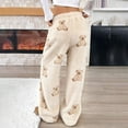 thumbnail image 6 of Kezqiaxn Pajama Pants Women Fleece Elastic Waist Warm Loose Bottoms Casual Loungewear Fall Winter Pj Pants Fashion Clothing Beige M, 6 of 6
