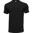 thumbnail image 3 of Men's Side Striped T-Shirt Casual Short Sleeve Round Neck Tee Top for Gym Workout Fitness Training Streetwear Modern Fashion Essential | AESTIVO,Black L, 3 of 9