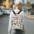 thumbnail image 7 of FORMRS Mini Backpack Purse for Women Travel Daypack Casual Shoulder Bag, White Christmas Holly, 7 of 7