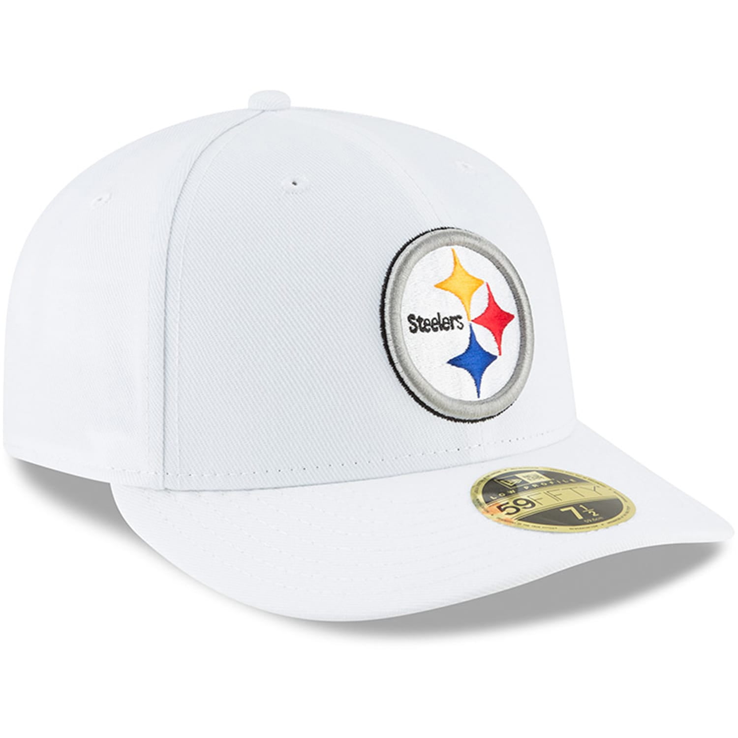 Men's New Era White Pittsburgh Steelers Omaha Low Profile 59FIFTY Fitted Hat