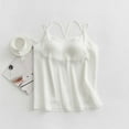 thumbnail image 2 of White Womens V Neck Chiffon Tops Vest Pajamas Sleepshirts for Ladies Sleeveless Slip Lightweight Thin Cami Tank Sleepshirts 2025 Clothing Trendy Country Concert Y2K M, 2 of 3