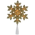 thumbnail image 2 of Northlight 9" Pre-Lit Gold Snowflake Christmas Tree Topper - Clear Lights, 2 of 6