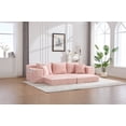 thumbnail image 4 of Oversized Boneless 4 Seats Sofa Couch with Cup Holder and Side Pockets, Upholstered Corduroy Sofa Couch Bed Cloud Couch with 3 Pillows and 2 Lumbar Pillows for Living Room, Apartmen, Pink, 4 of 9
