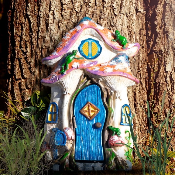 LAMIRO Fairy Garden House,Wooden Fairy Garden House,Outdoor Fairy Garden for Kids & Adults,Home Decoration
