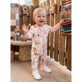 thumbnail image 3 of RUINIXCW Western Baby Cowgirl Cowboy Outfit Newborn Infant Girl Boy Spring Fall Winter Clothes Zipper Romper Boots Hats Print Long Sleeve Jumpsuit, 3 of 10