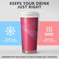 thumbnail image 2 of 18oz Travel Coffee Mug, 316 Stainless Steel Vacuum Insulated Tumbler with 2-in-1 Straw Lid & Strap, Abstract Geometric Print, 2 of 6