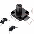 thumbnail image 2 of Cerraduras negras para cajones de escritorio con 4 llaves universales, tornillos de base cuadrada, cerradura de seguridad fija para muebles, puertas de muebles, buzones, vitrinas, 2 of 5